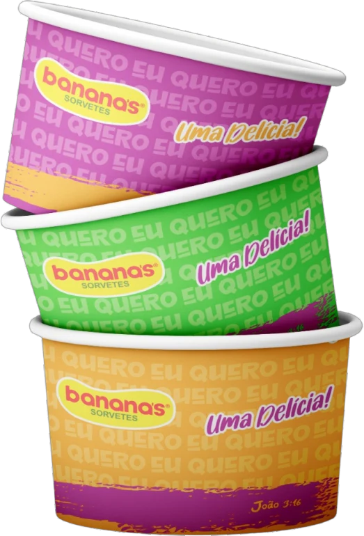 Potes de açaí Banana’s em diferentes combinações